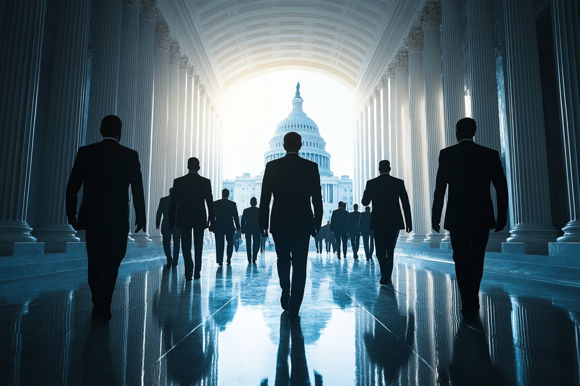 Business leaders walking together